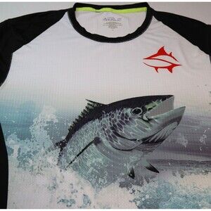 Loco Skailz Tuna Fish Fishing Shirt Mens Large Pull Over Long Sleeve Performance